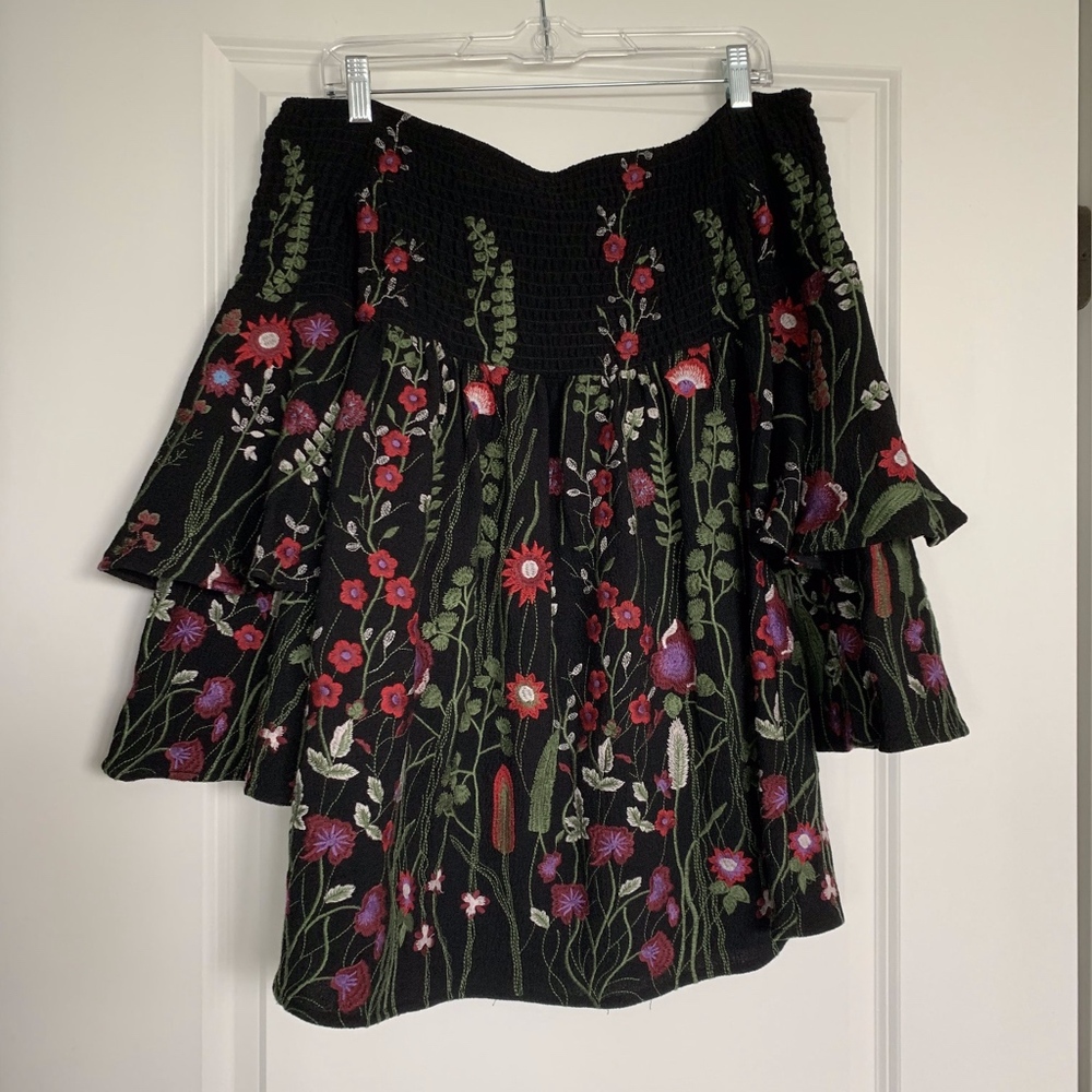 Bell-Bottom Off-Shoulder Mini Dress